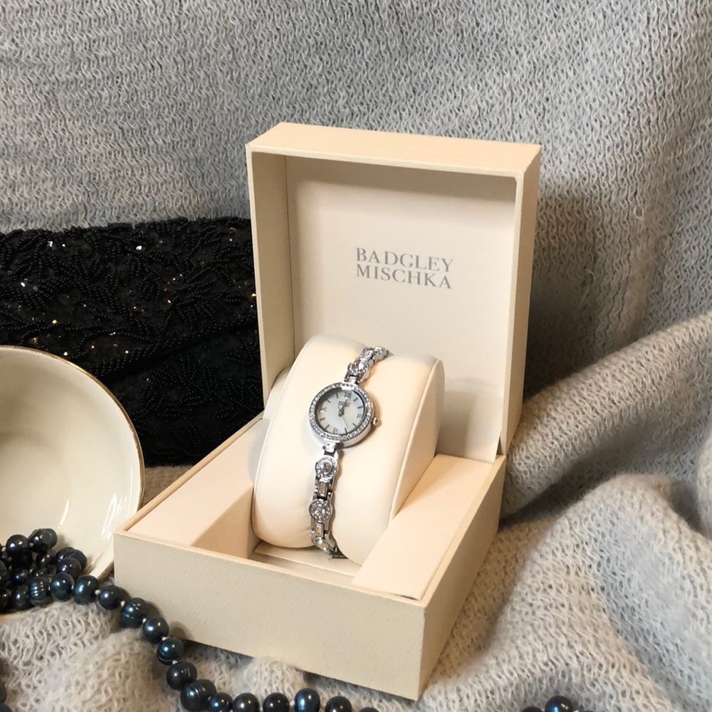 Badgley Mischka Ladies Rhinestone Wrist Watch